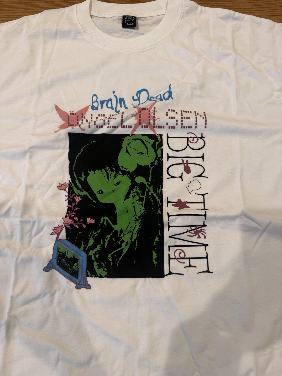 Brain Dead x Angel Olsen Big Time T-Shirt Deadstock New White XL 2022 Never Worn