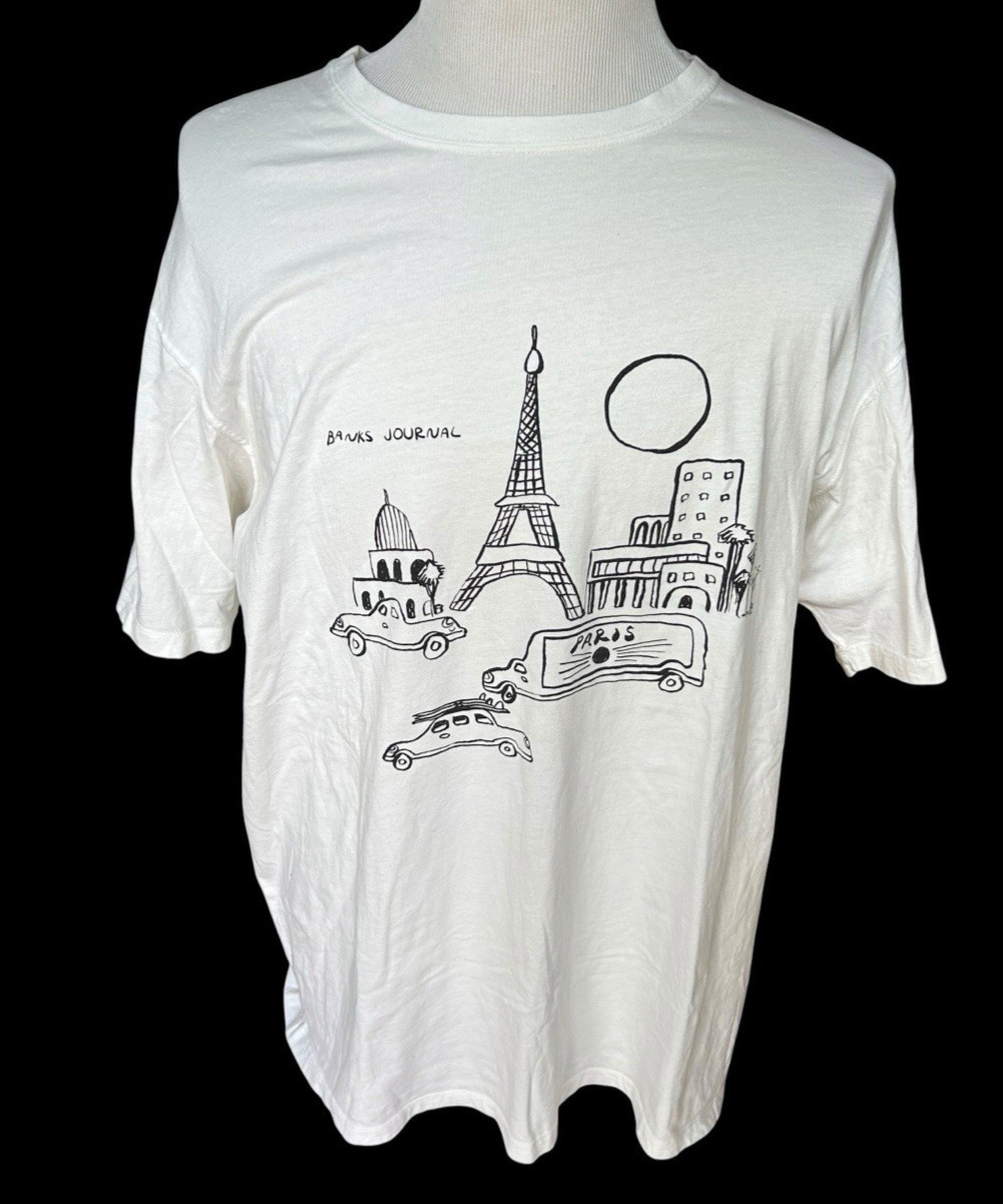 Banks Journal T-Shirt Paris Graphic Drawing Maybe Dunkwell? L / XL with Flaw