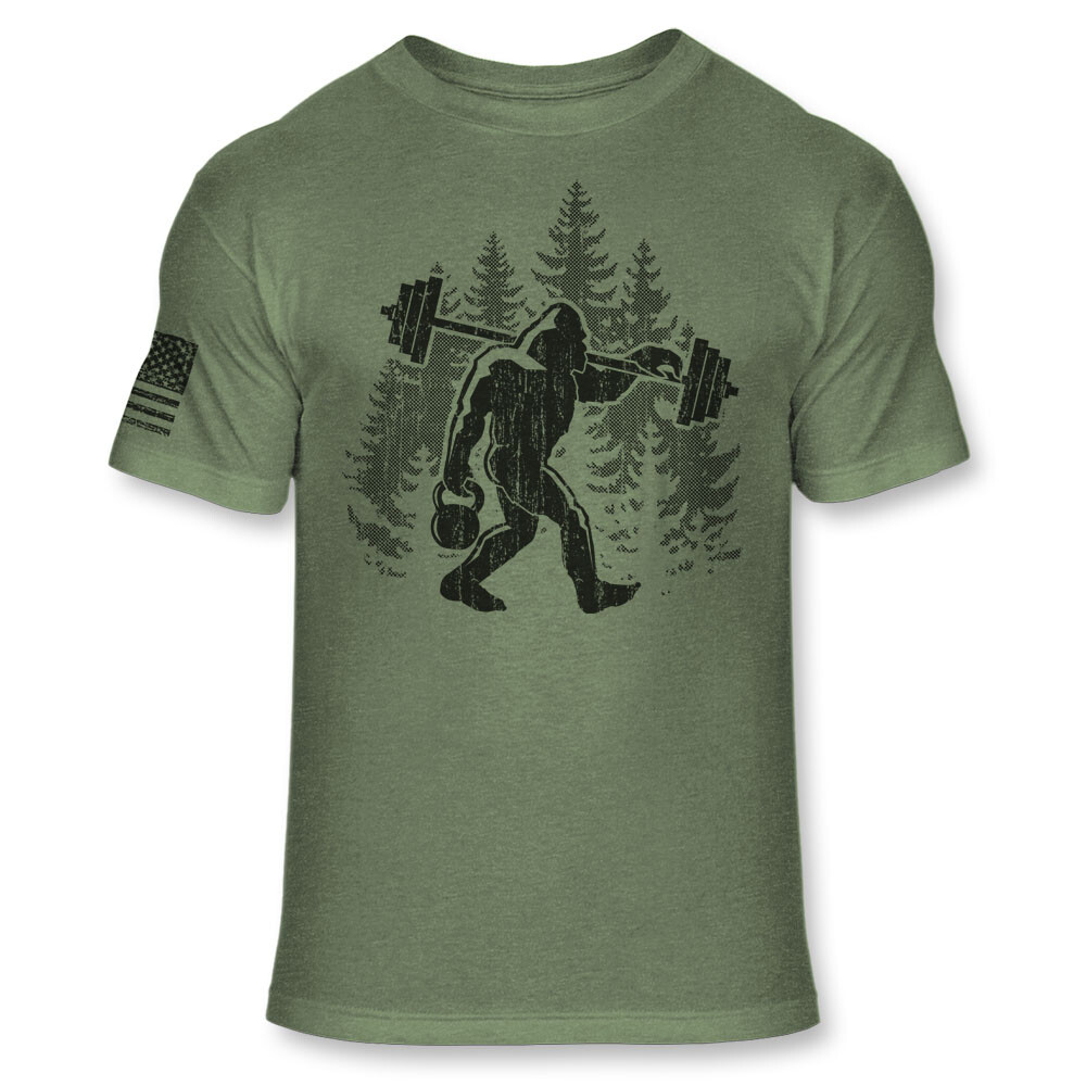 Bigfoot Weight Lifting Shirt Funny Sasquatch Gym Shirt Athletic Blend Shirt A283