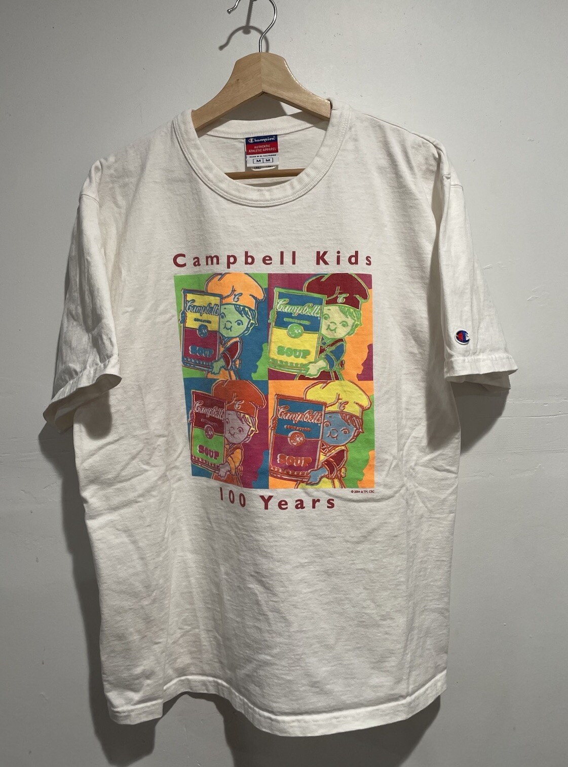 VINTAGE ANDY WARHOL CAMPBELL&rsquo;S POP ART T SHIRT M – ROY LICHTENSTEIN KEITH HARING