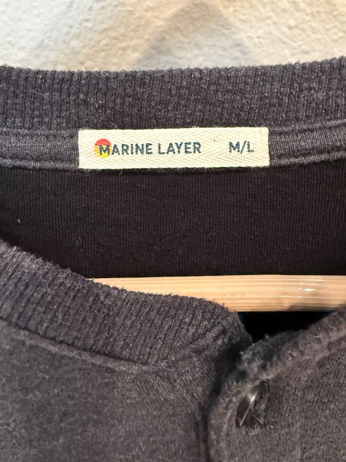 Marine Layer Mens Pullover Long Sleeve Henley Shirt M/L Gray Casual Soft Outdoor