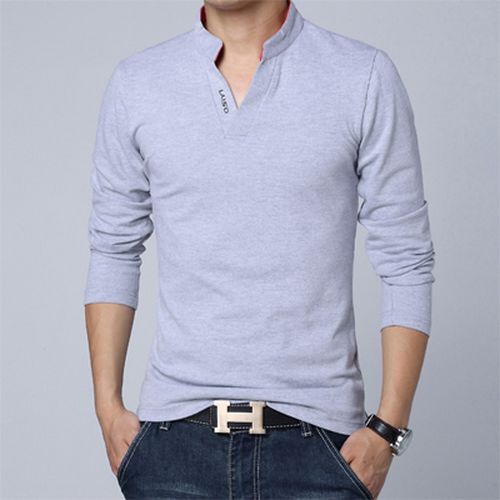 Letter Print Polo Shirt – Men&rsquo;s Long Sleeve Slim Fit Tees Hip Hop Top Fashion