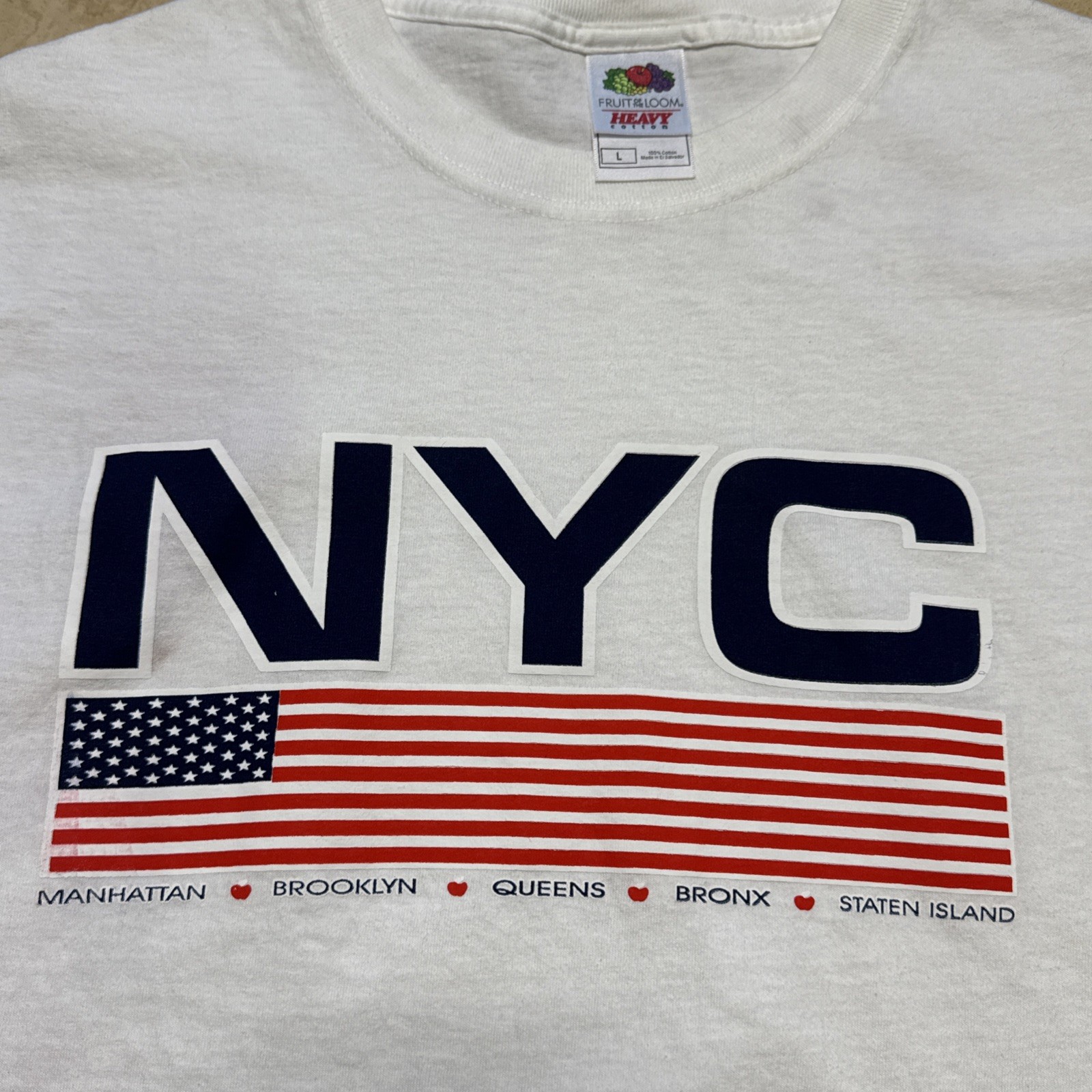 Vintage New York City T-shirt Mens Large USA Single Stitch Fruit of The Loom
