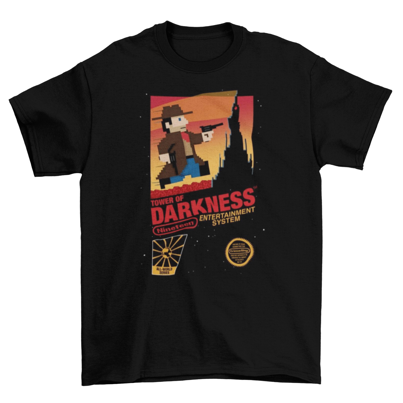 The Dark Tower NES cover T-Shirt Unisex Cotton Adult Stephen King Halloween New