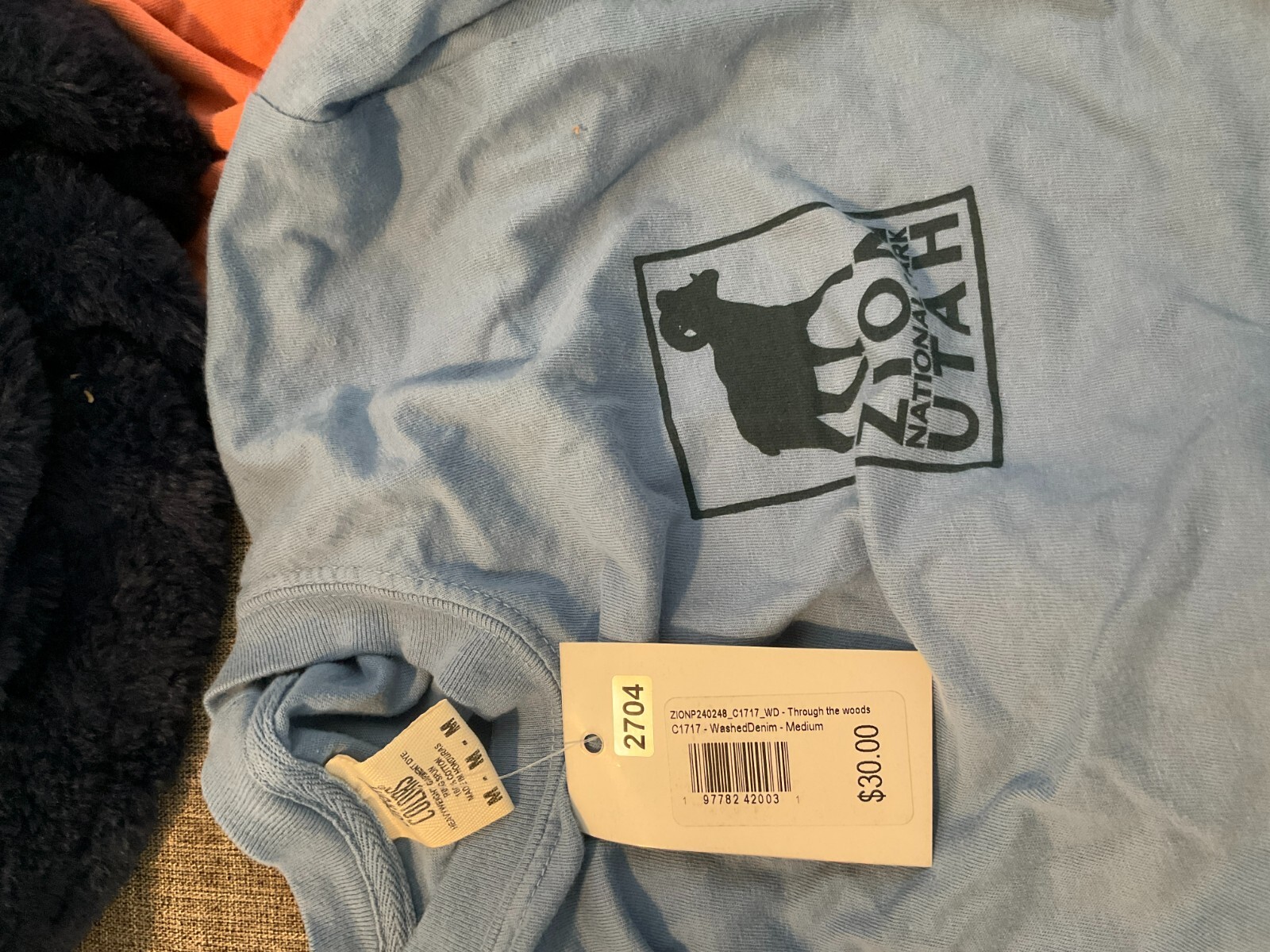 Comfort Colors Men&rsquo;s Zion National Park T-Shirt M Washed Denim Through The Woods