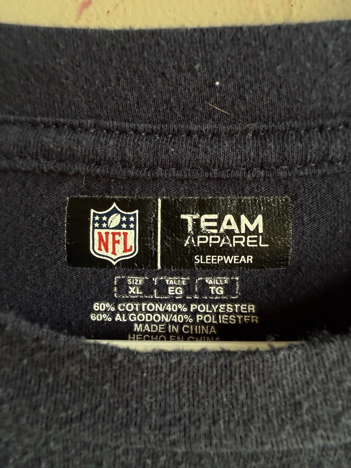 New England Patriots T-Shirt Blue Short Sleeve Size XL NFL Football
