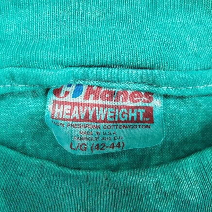Daytona Beach Florida Shirt Large Green Blue Gold Foil Vintage 80s Single Stitch