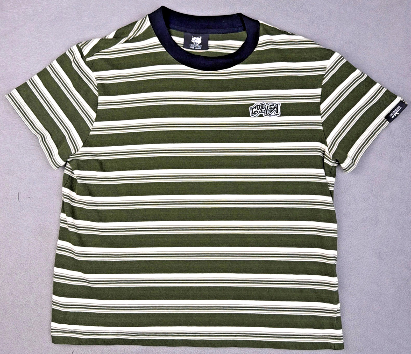 G59 Records Suicideboys Medary Striped Shirt Sz Large Green