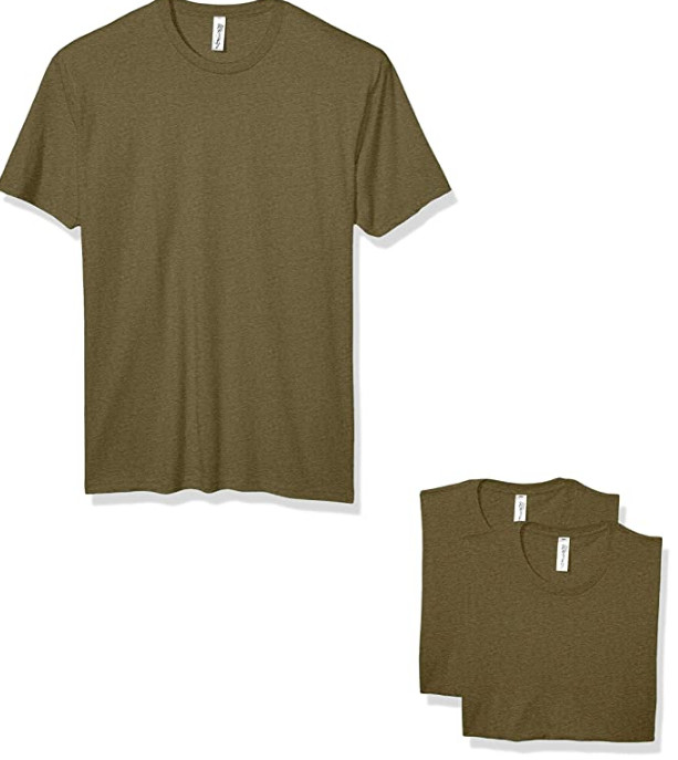 Marky G Apparel Men&rsquo;s CVC Crew T-Shirt (3 Pack) Military Green XS New Solid