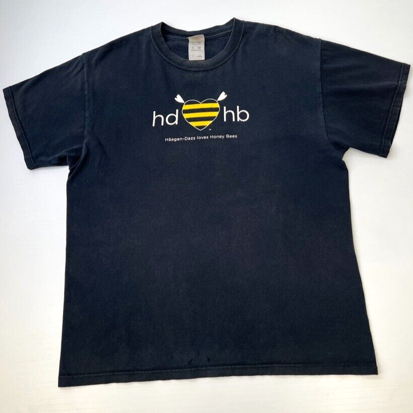 Honey Bees Shirt Men Large Heart Alive Help The Hive Haagen Dazs Party Core Go