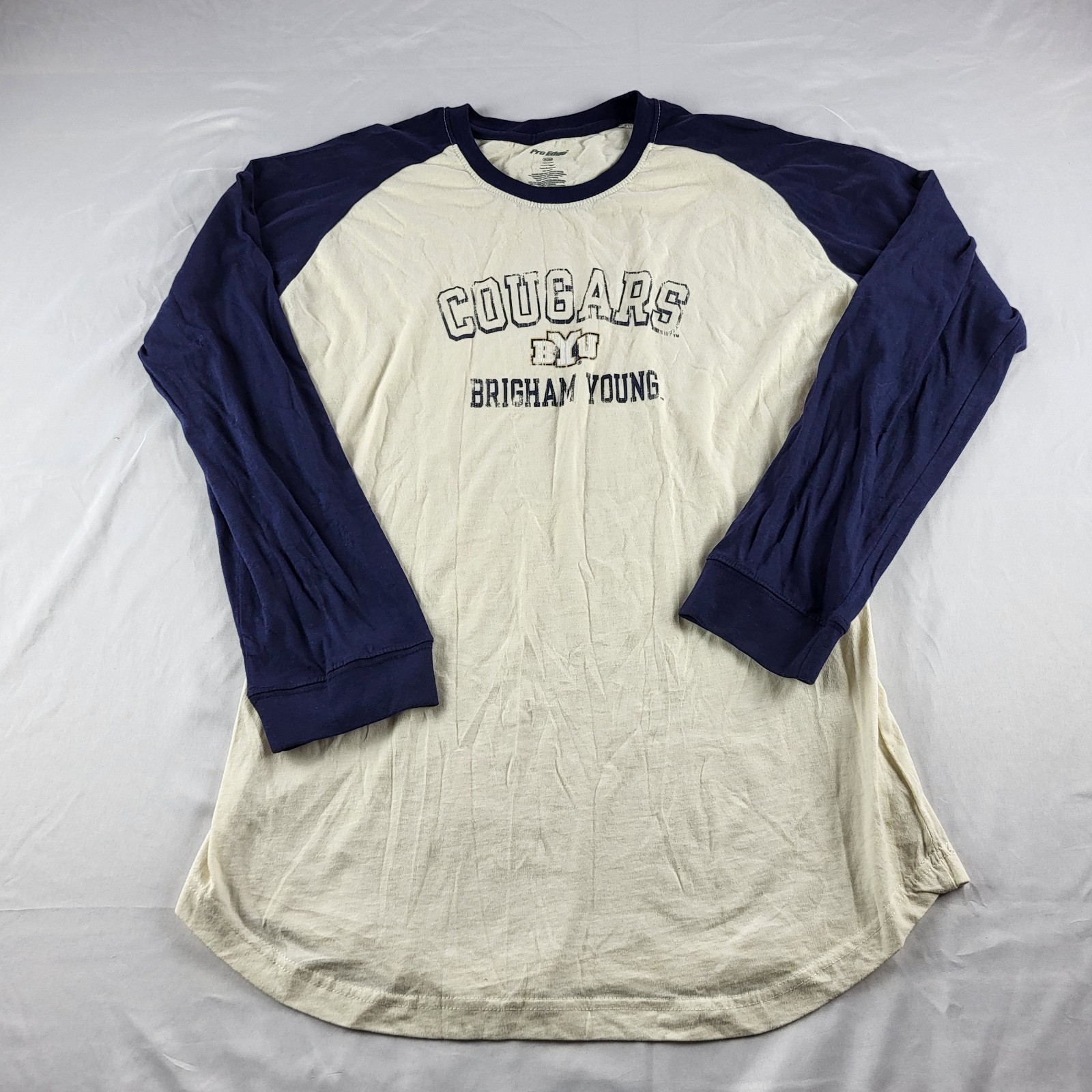 Brigham Young Cougars Tee baseball style raglan long sleeve t-shirt XL BYU