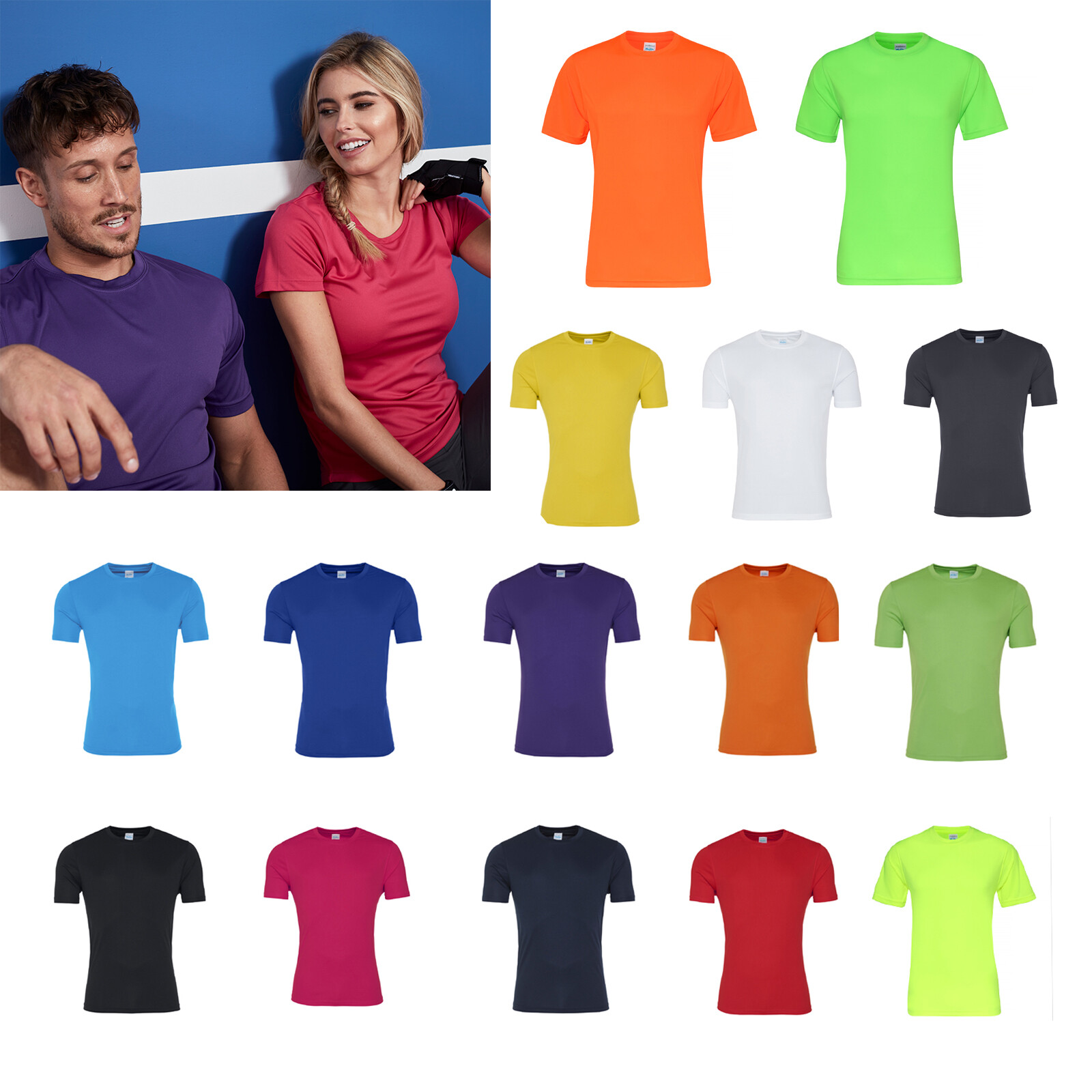 AWDis Just Cool Smooth T-Shirt – Men&rsquo;s Polyester Gym/Summer/Sports/Running Tee