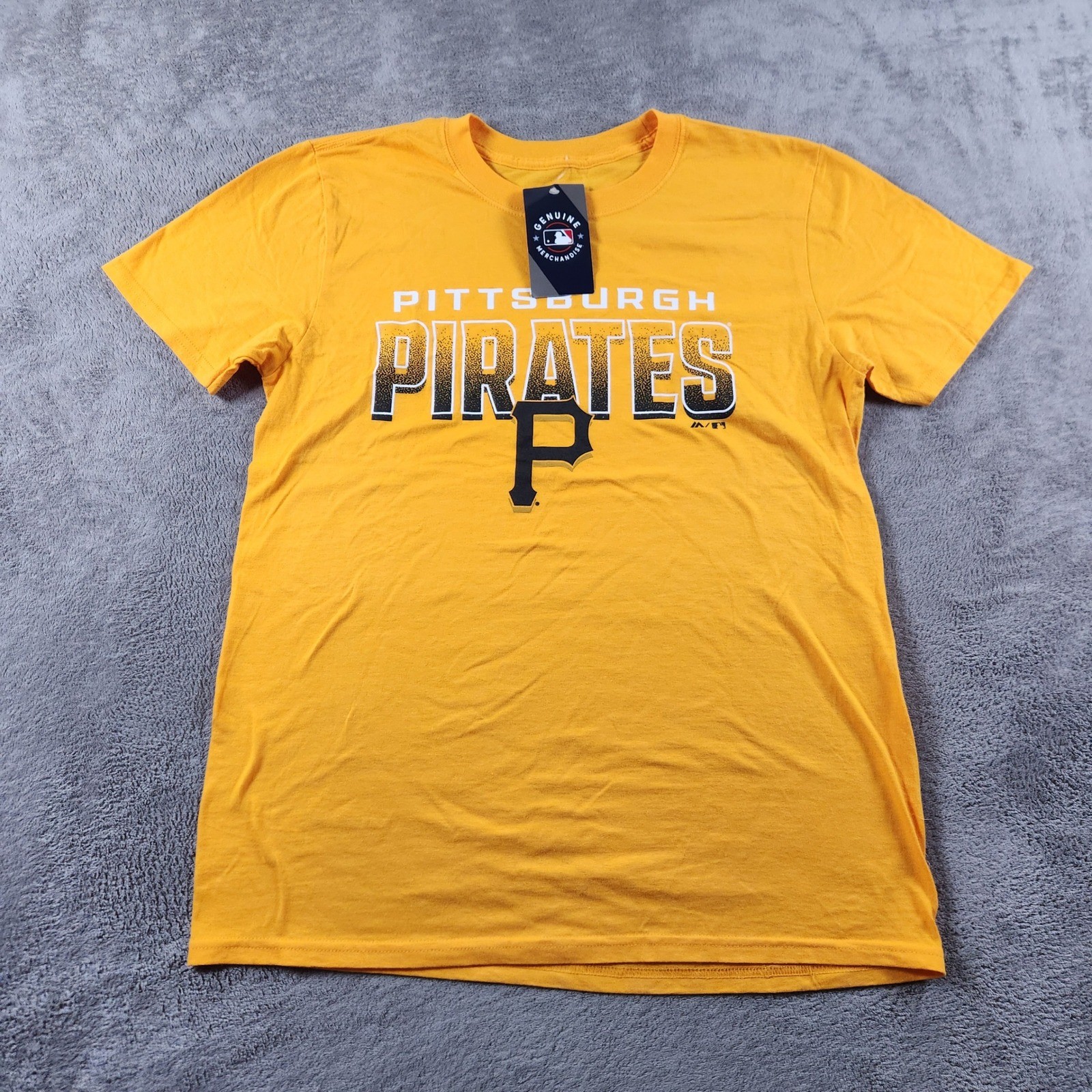 Majestic Pittsburgh Pirates MLB Graphic T-Shirt Yellow Mens Size Medium New