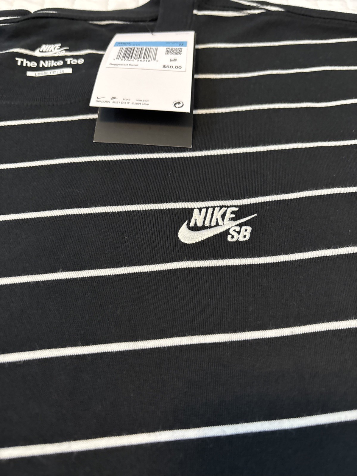 Nike SB M90 Medium Stripe T-shirt Parachute Black Skateboard HJ0812-010 NWT $50