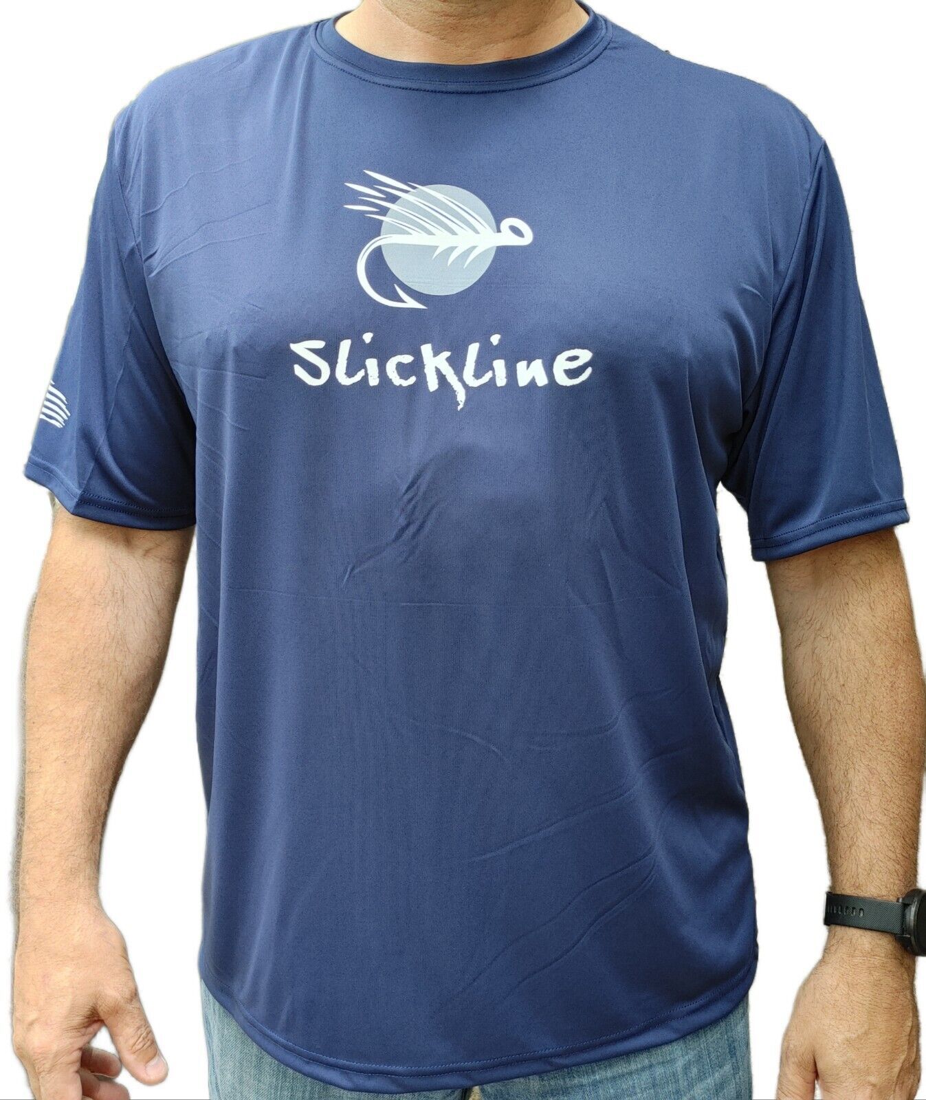 SLICKLINE Men&rsquo;s Quick Dry Moisture Wicking Cool Short Sleeve Fishing T-Shirt NEW