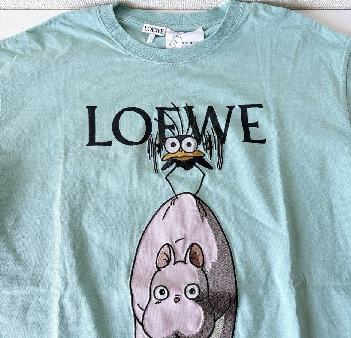 Loewe Spirited Away Ghibli T-Shirt Boh Mouse Mint Green Mens XS Worn Once Rare