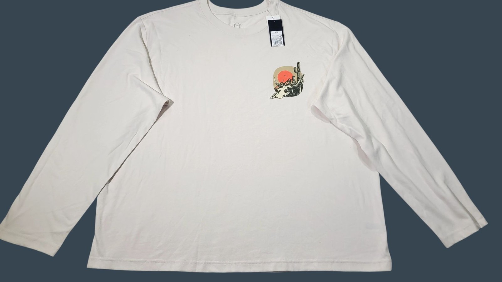 Original Use Mens Off-White Graphic Crew Neck Long Sleeve T-Shirt XXL NWT