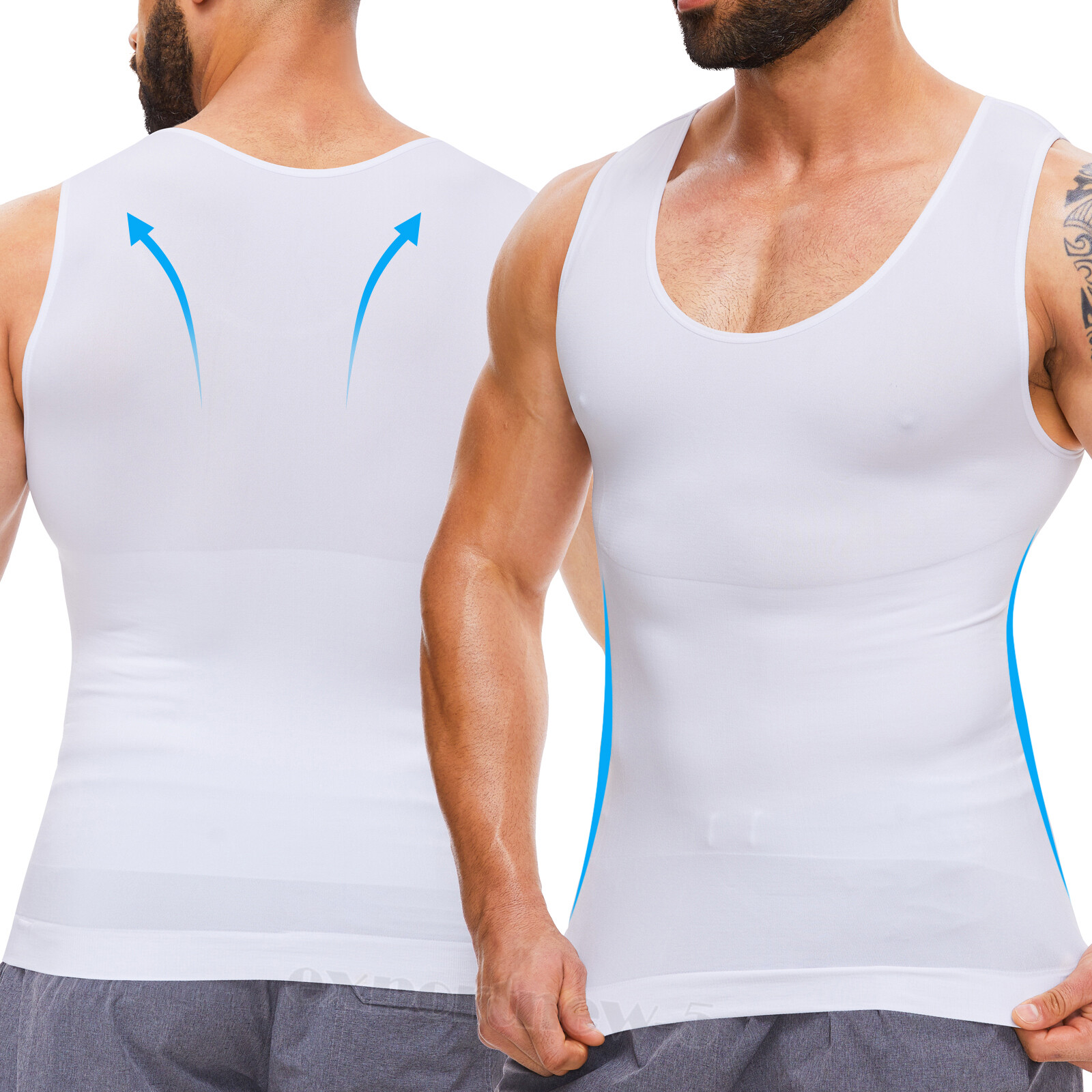 Men&rsquo;s Body Shaper Gynecomastia Compression Ionic Shaping Shirt Slimming Tank Top