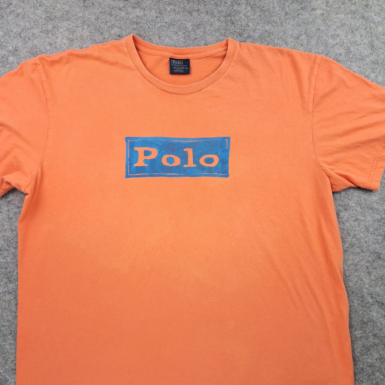 Vintage Polo Ralph Lauren Shirt Men Extra Large Orange Short Sleeve Preppy Y2K