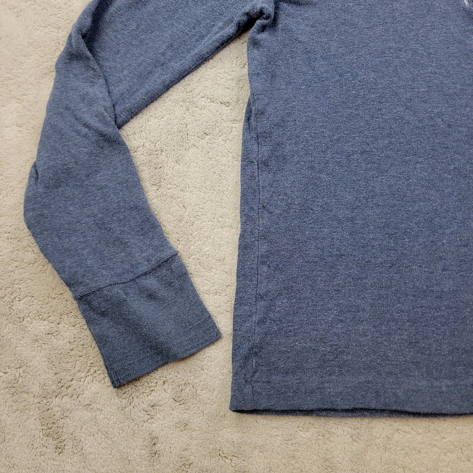 Polo Ralph Lauren Henley Shirt Mens Medium Blue Long Sleeve Lined Button Tee