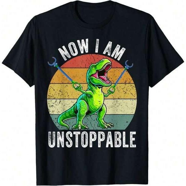 Funny Roaring T-Rex Graphic Men’s Tee Soft Casual Daily Outdoor Summer Top