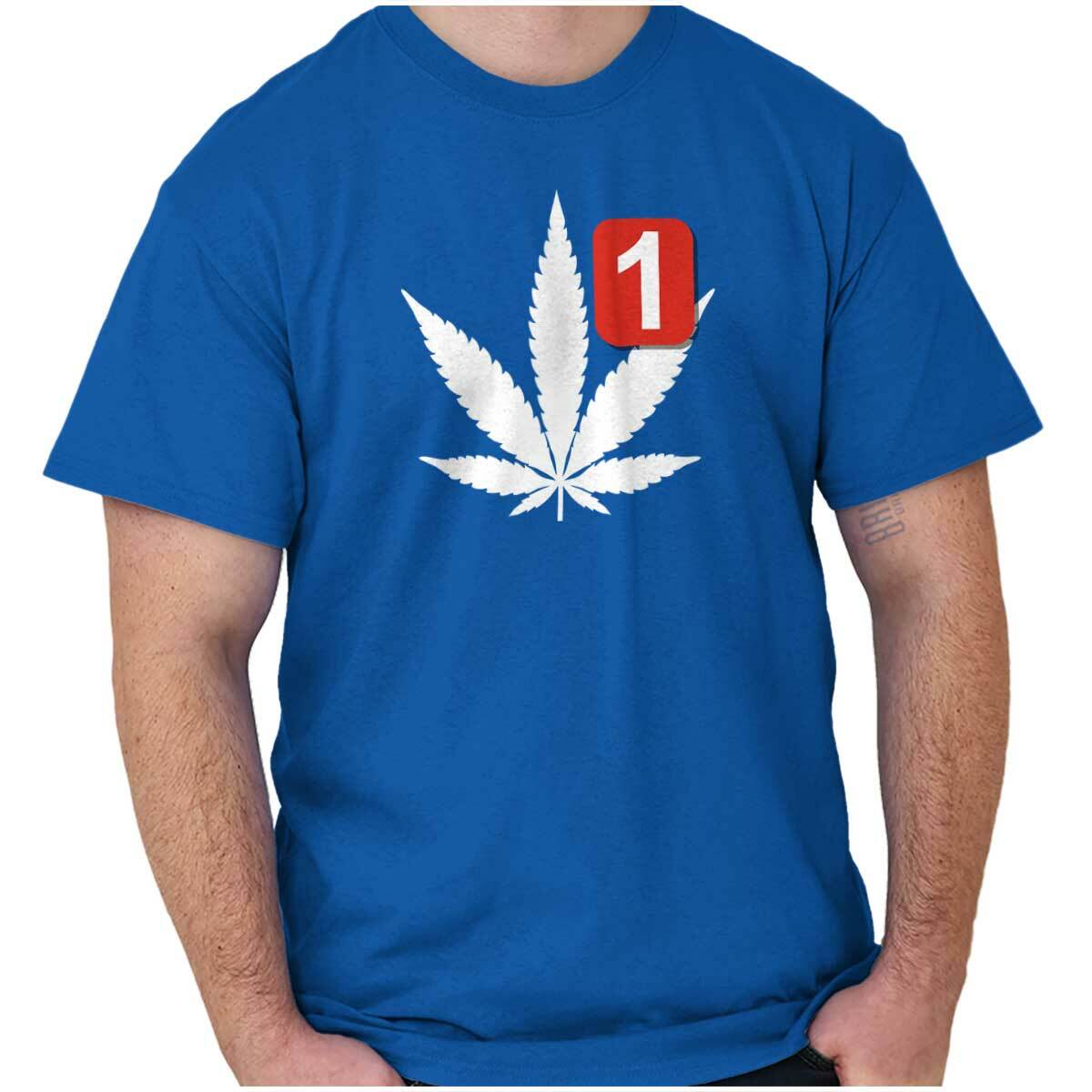 Stoner Notification Funny Marijuana 420 Weed Womens or Mens Crewneck T Shirt Tee