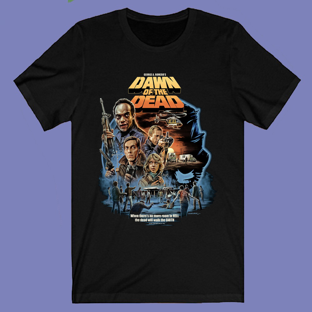 Dawn of The Dead Famous Horror Movie Logo Men&rsquo;s Black T-shirt Size S-3XL
