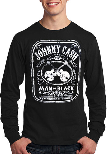 JOHNNY CASH PUNK ROCK Men&rsquo;s Black Long Sleeve