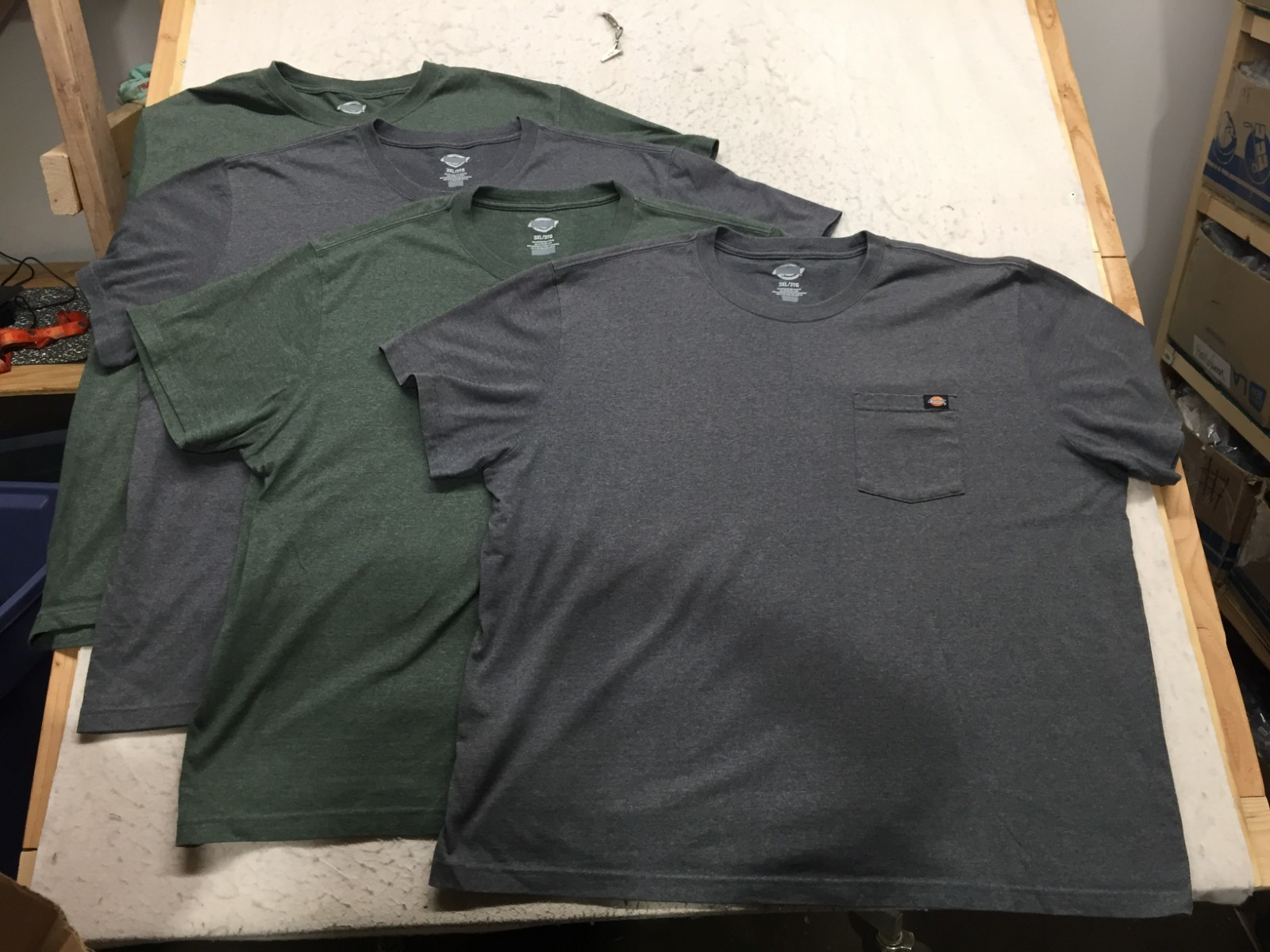 Set of 4 Dickies Pocket T Shirt Mens 3XL 50/50 Polyester Cotton Logo Short Crew