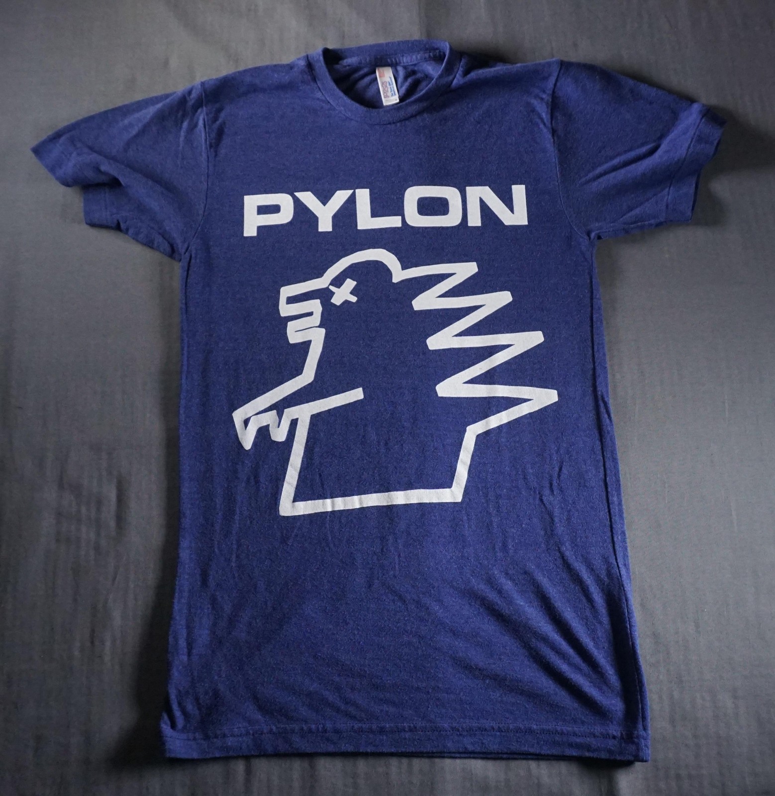 Pylon Shirt Mens Small Blue Band Tee Dinosaur Made USA New Wave Post Punk