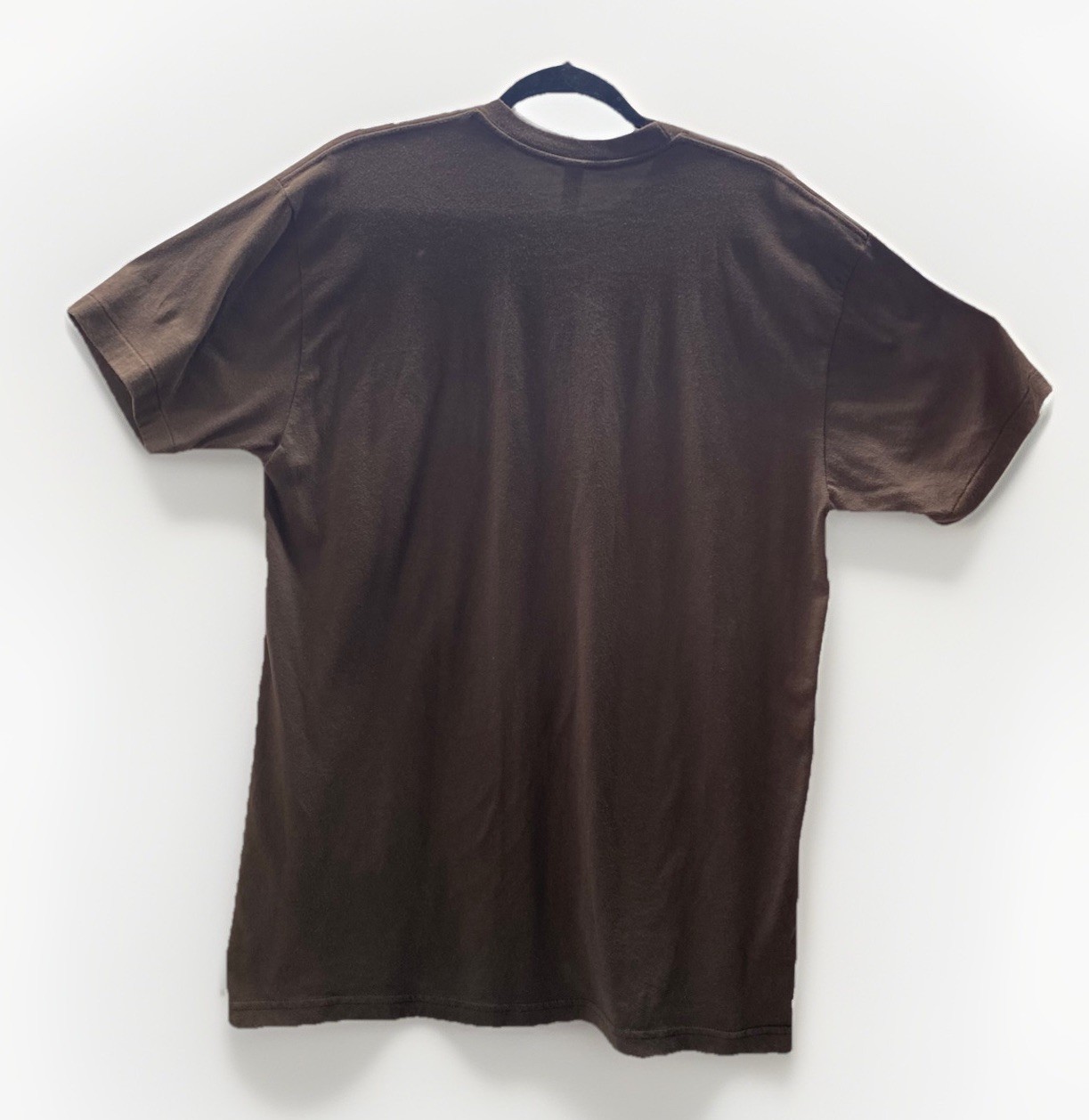 American Apparel Mens Graphic T Shirt Brown Black Panel Guitar Size XL Made USA