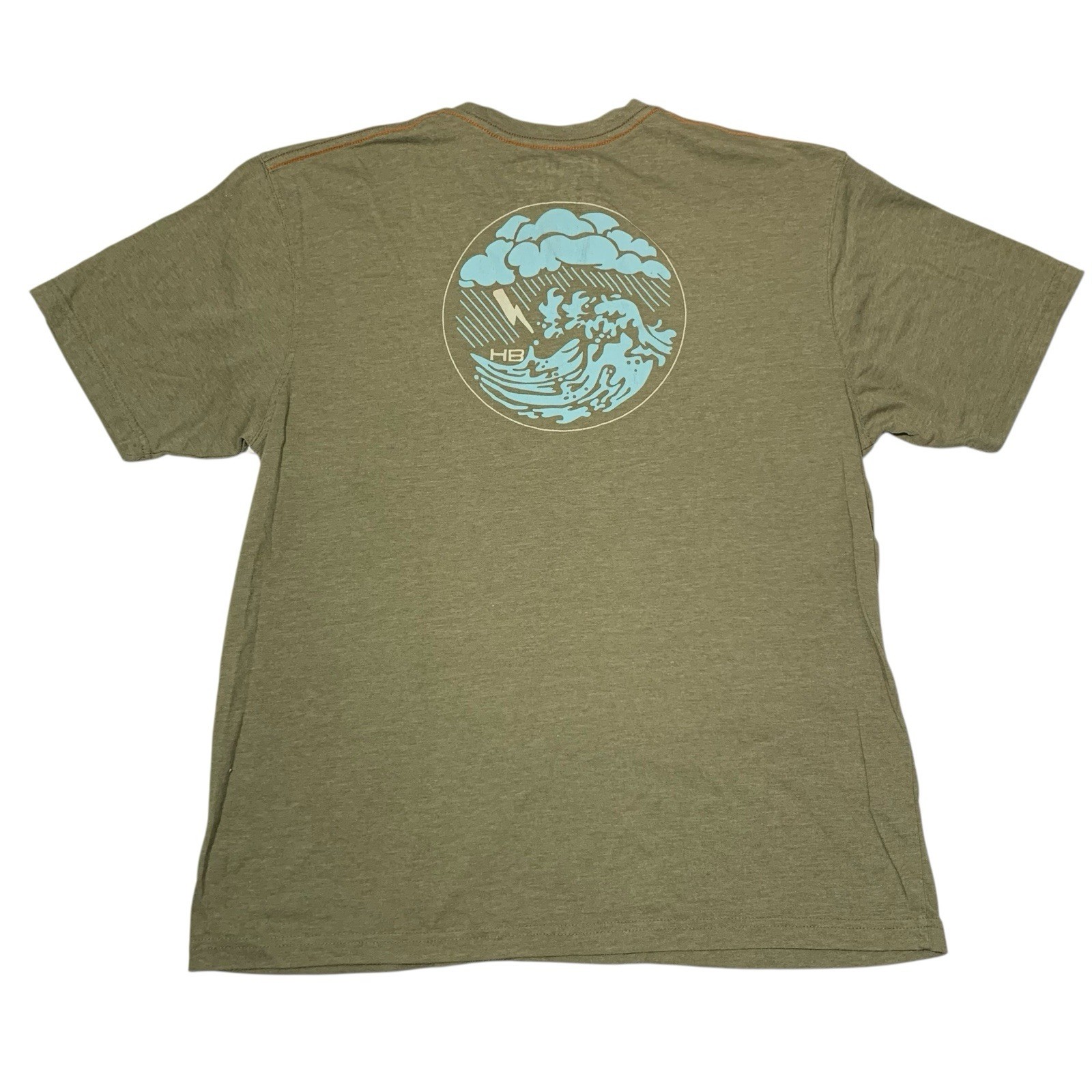 Howler Bros Shirt Mens XL Green Turbulent Waters Edition Pocket Tee Surf Ocean