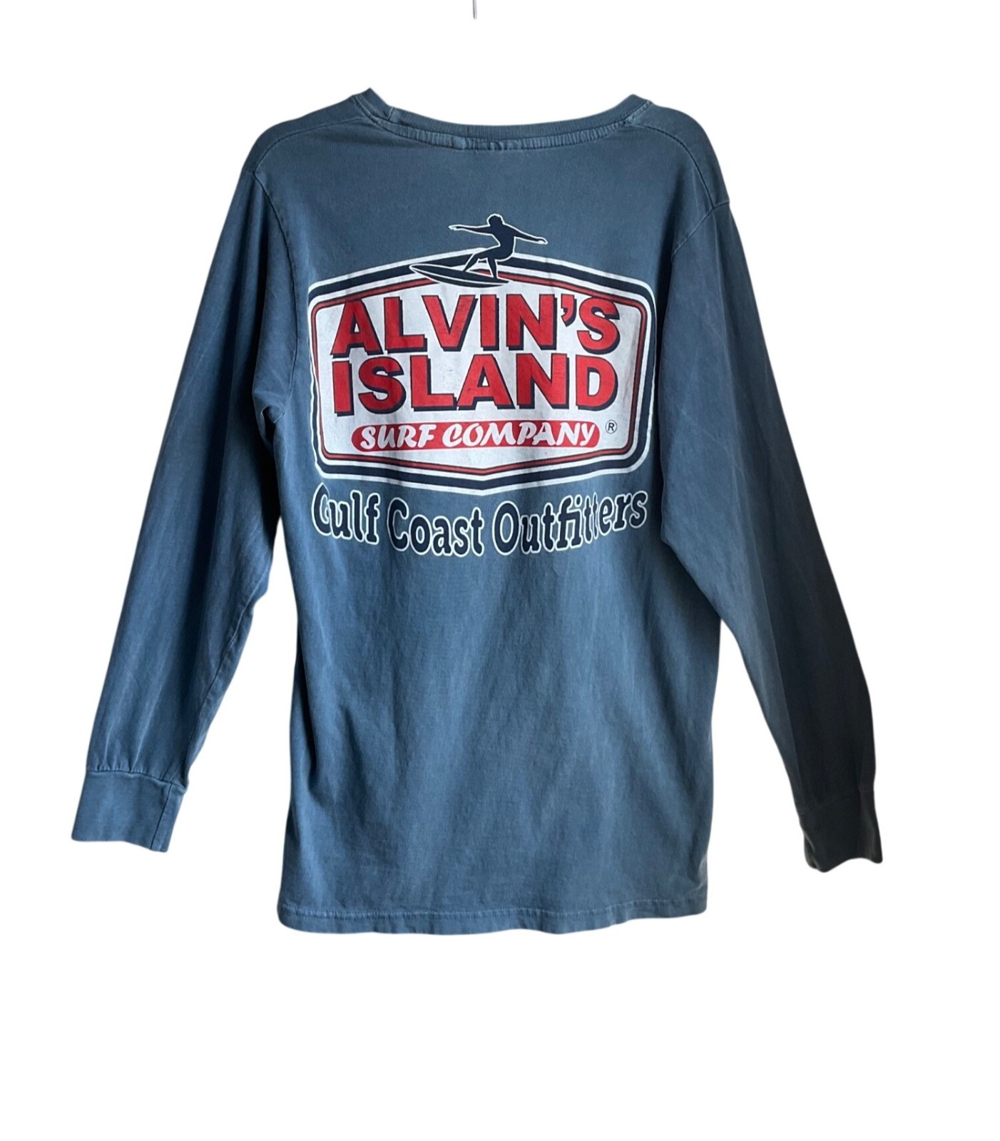 U.S. Vintage Alvins Island Surf Co Gulf Coast Outfitter Blue Destin Fl Tee-Shirt