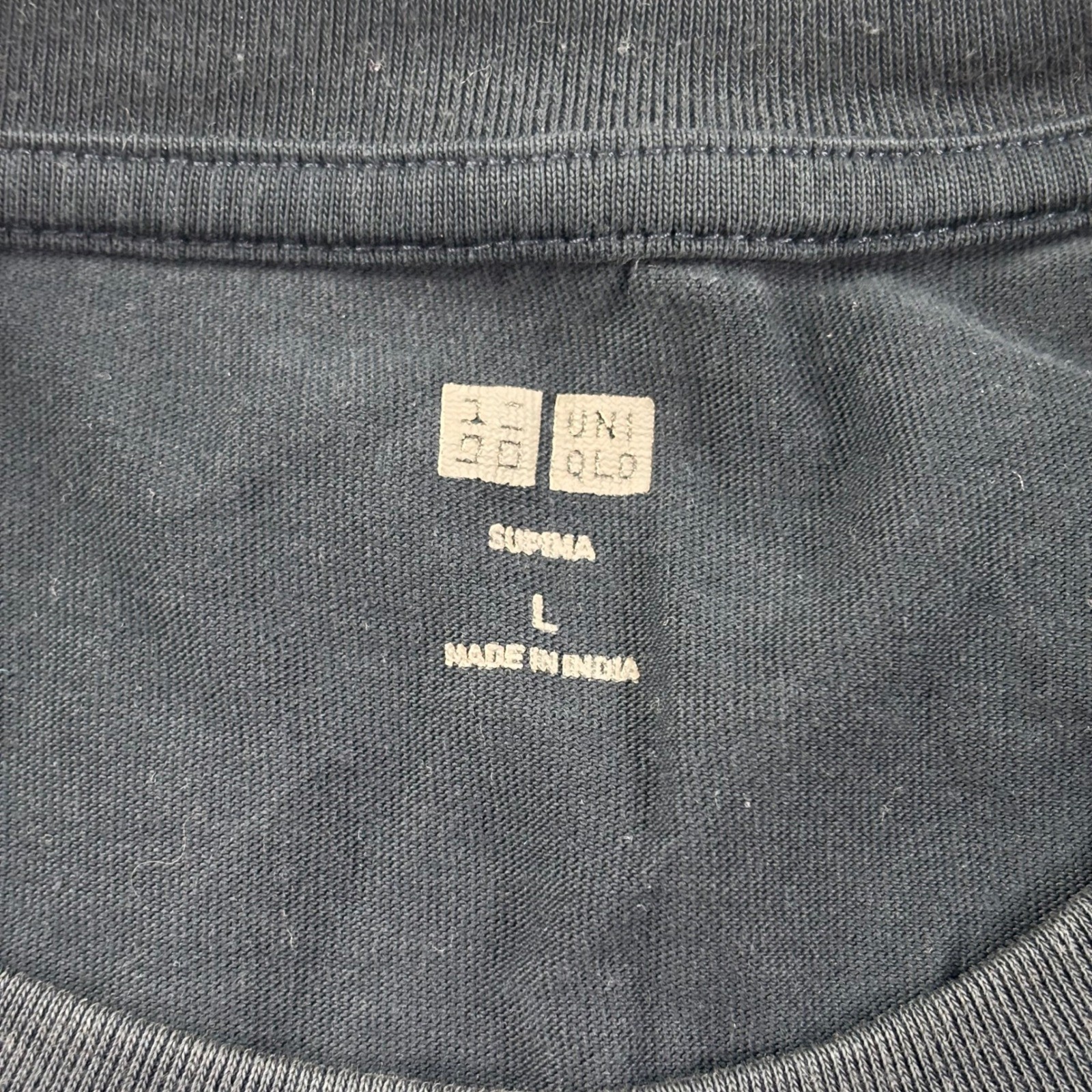 Uniqlo Supima Cotton T-Shirt Large Dark Gray Crew Neck Short Sleeve Mens