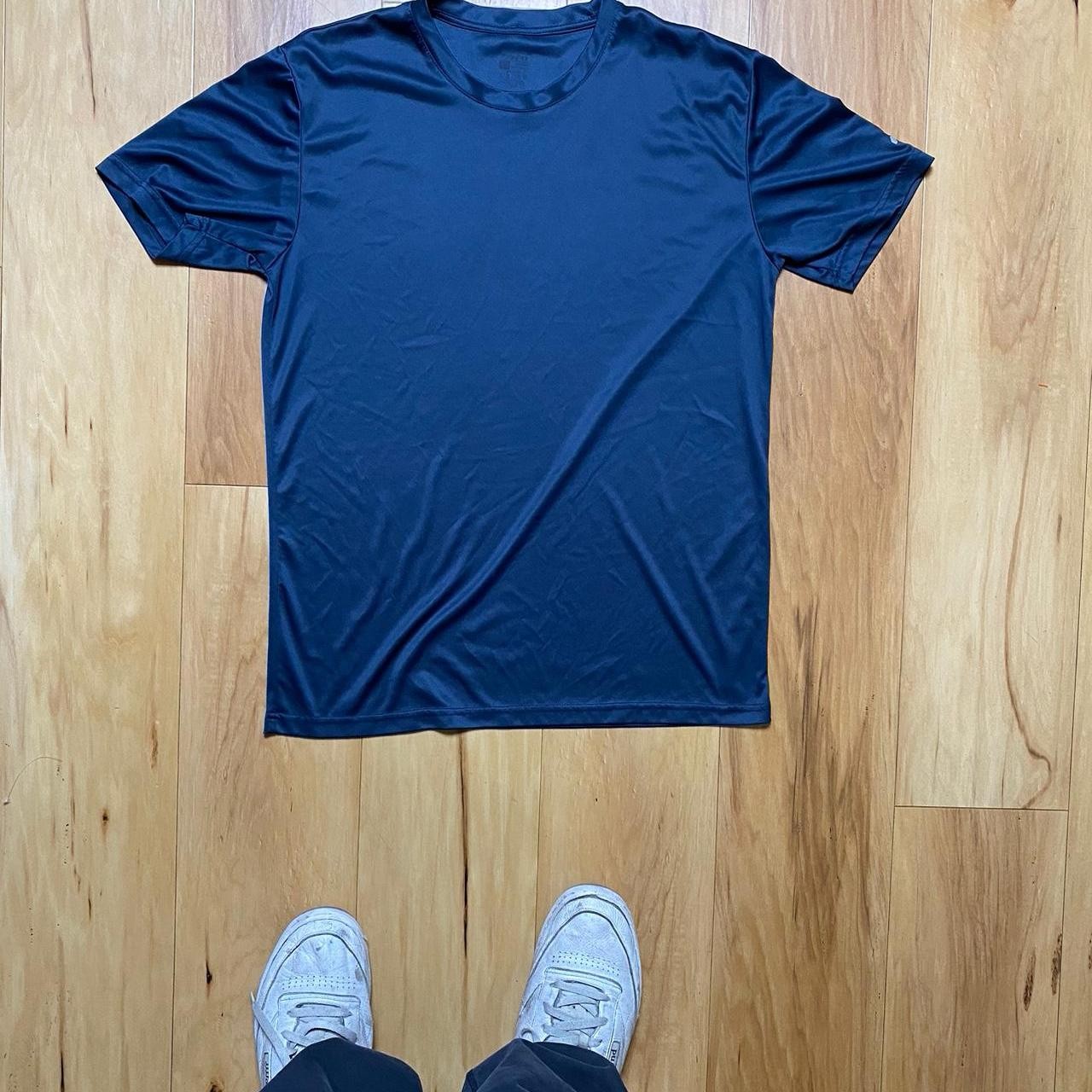 Tek Gears Essential Men’S Small Navy Blue Stretch Athletic T-Shirt Poly