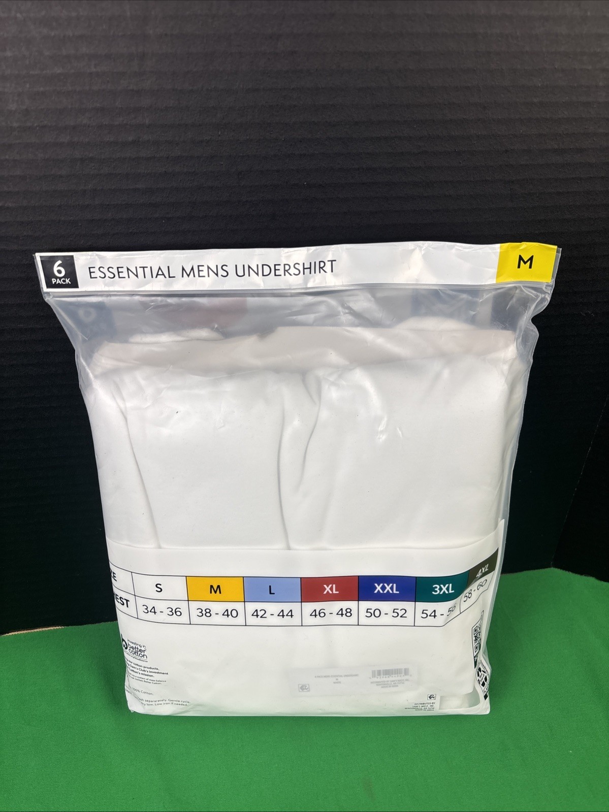 Member&rsquo;s Mark Men&rsquo;s 6 Pack Essential Undershirt Size M White