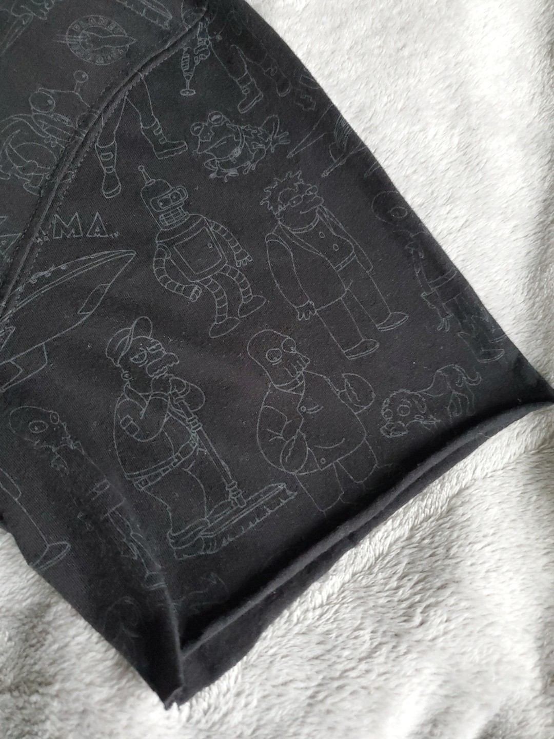 Futurama Hoodie Adult Small Short Sleeve Lootcrate Black Drawstring All Over