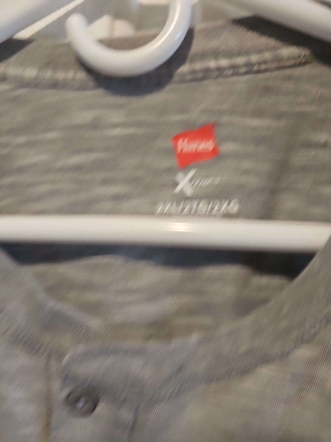 Hanes X-Temp Long Sleeve Henley Shirt Heather Gray Sz 2x Large Casual Essential
