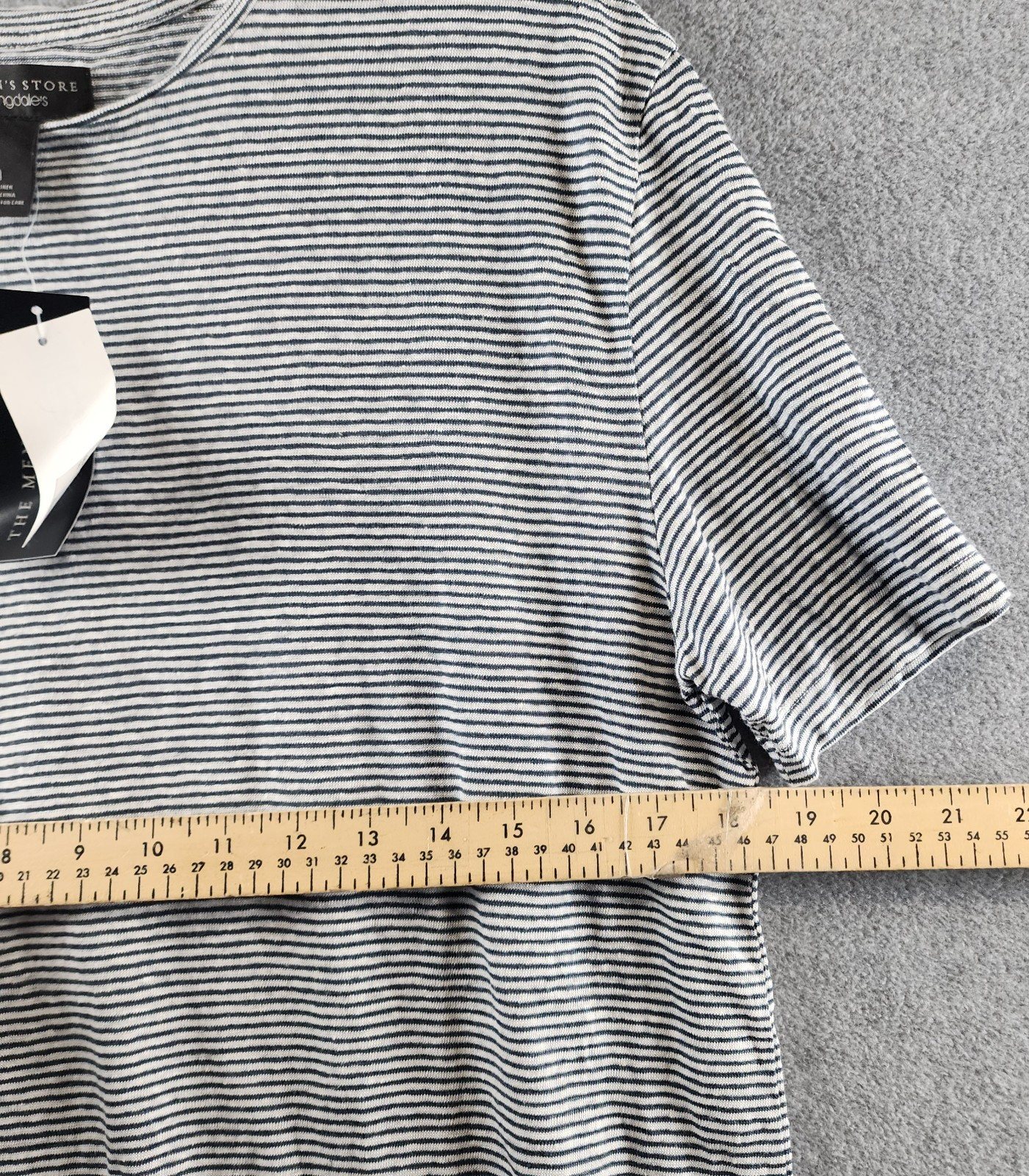 The Men&rsquo;s Store at Bloomingdale&rsquo;s Striped Linen Tee Men&rsquo;s Size Medium Dark Slate