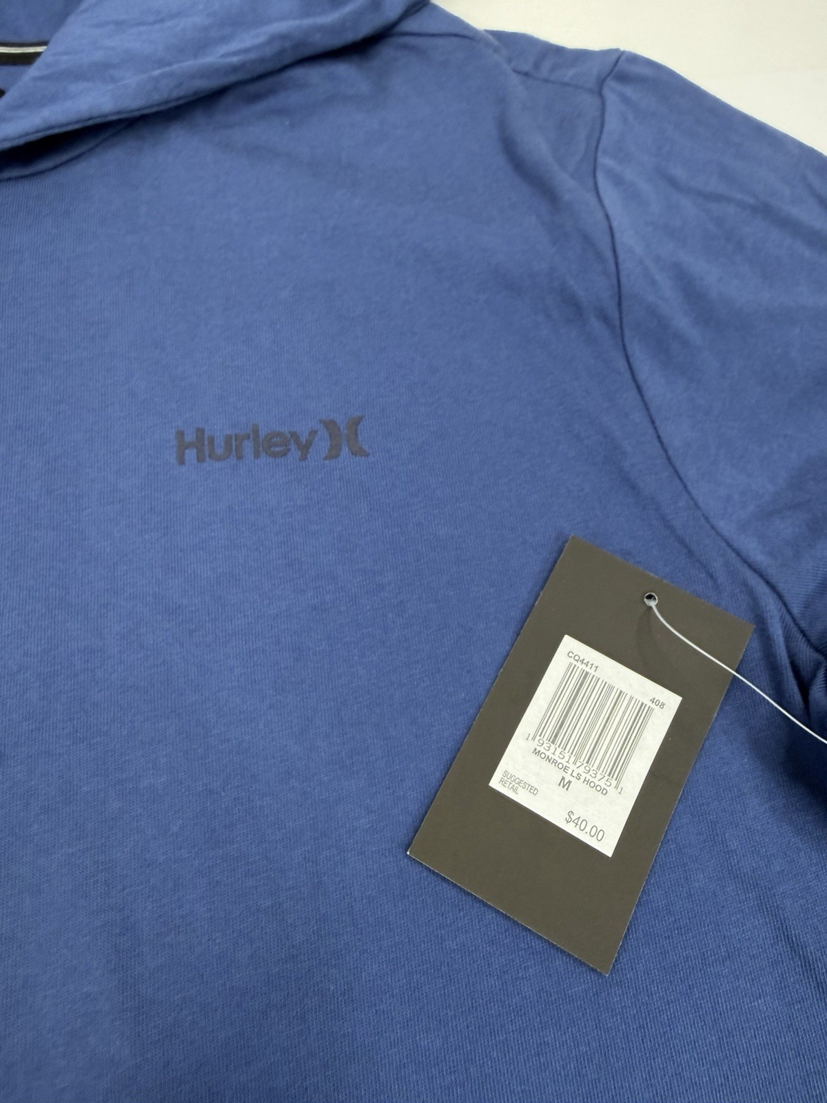 $45 BRAND NEW HURLEY MENS LONG SLEEVE TEE T SHIRT MONROE HOODIE HOOD