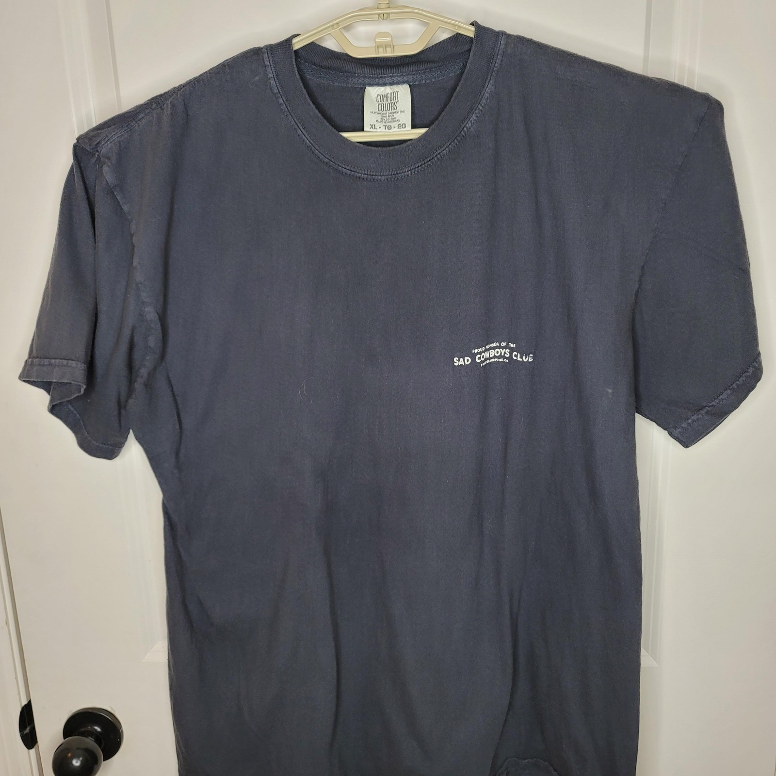 Comfort Colors Shirt Mens XL Blue Sad Cowboys Club Graphic Tee Western Rodeo