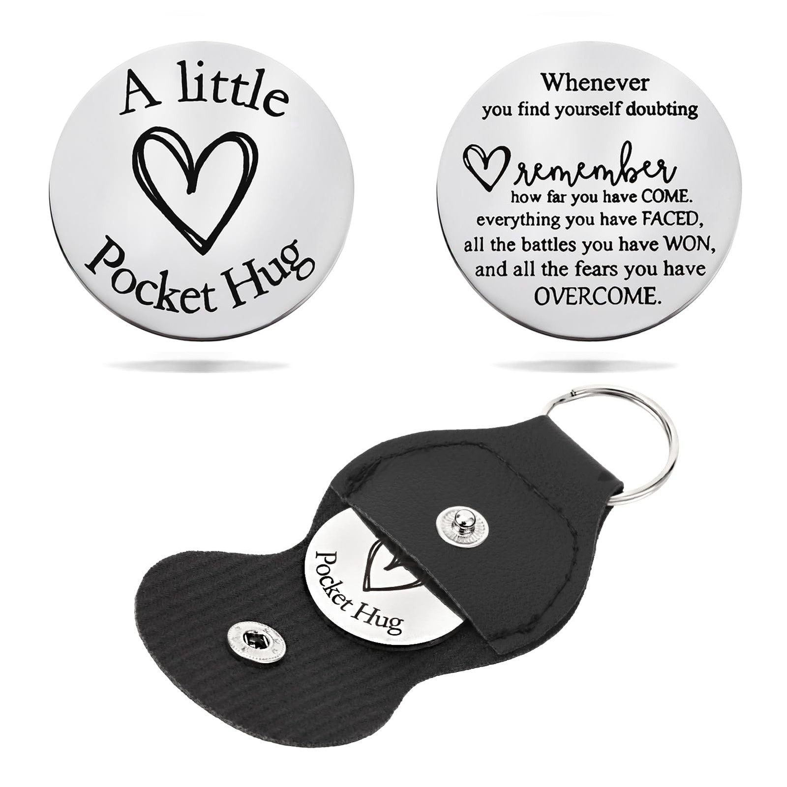 Pocket Hug Token Keychain for Women & Men – Inspirational Gifts for Him & Her –