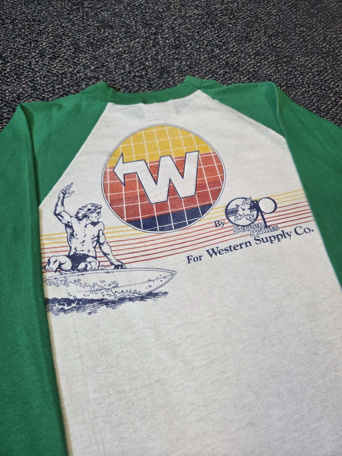 Vintage Ocean Pacific Shirt Raglan 80&rsquo;s Size Medium Western Supply Co
