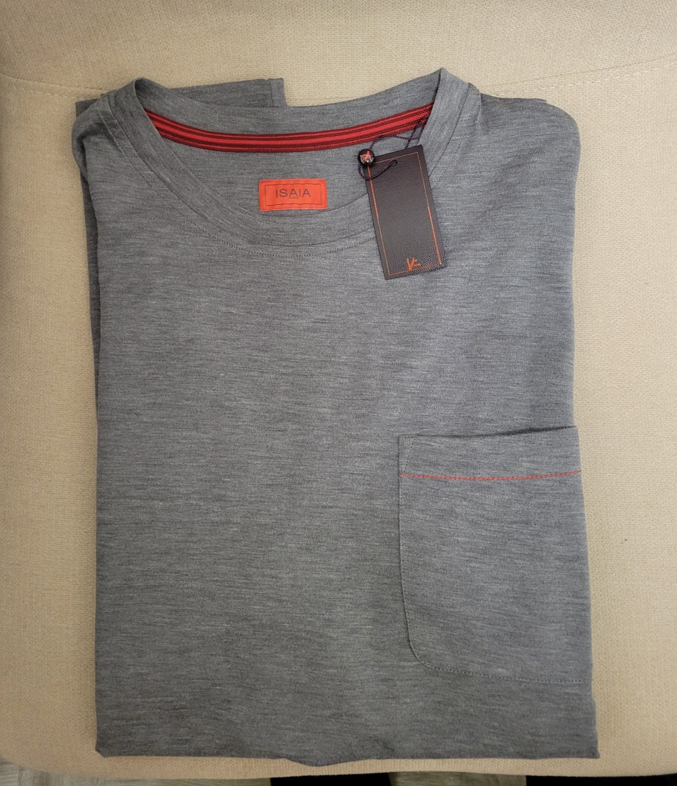 690$ Isaia Mens Silk/Cotton T-shirt Sz:US L/52 IT .Made In Italy