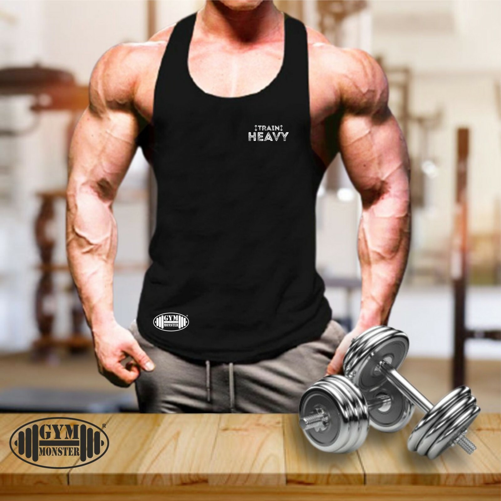 Train Heavy Vest Pocket Gym Clothing Bodybuilding Training Workout Men Tank Top