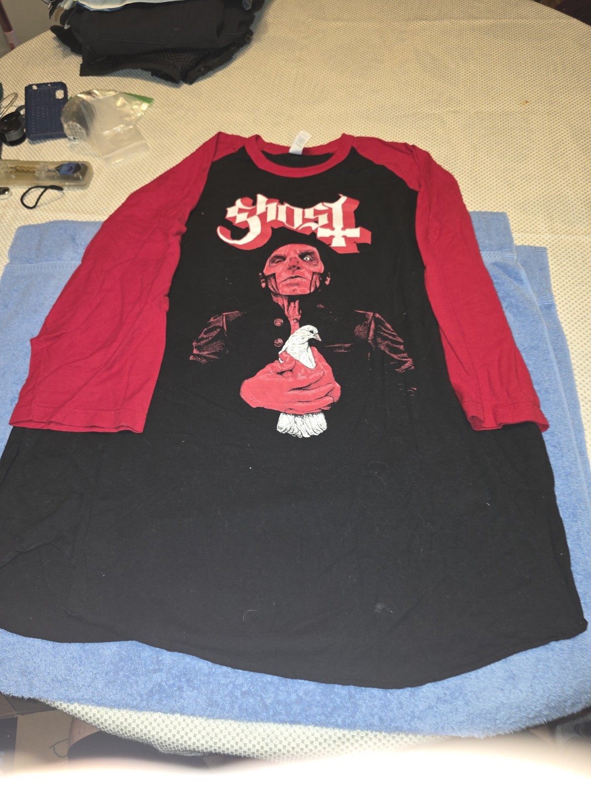 Ghost Prequelle Album Art XXXL Raglan Black With Red Sleeves