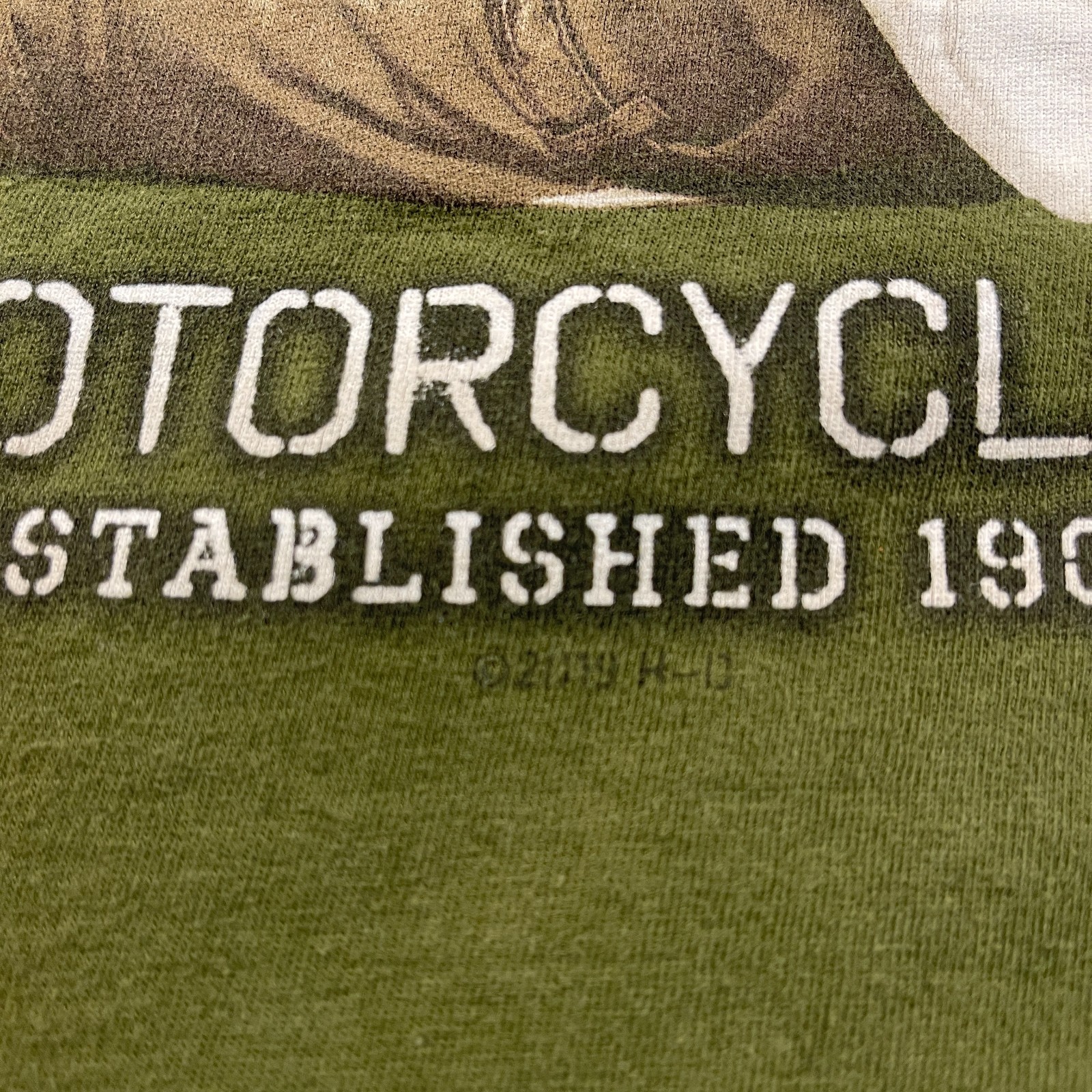 Harley-Davidson Motorcyle Shirt 2XL 26×29 Green Quantico Virginia