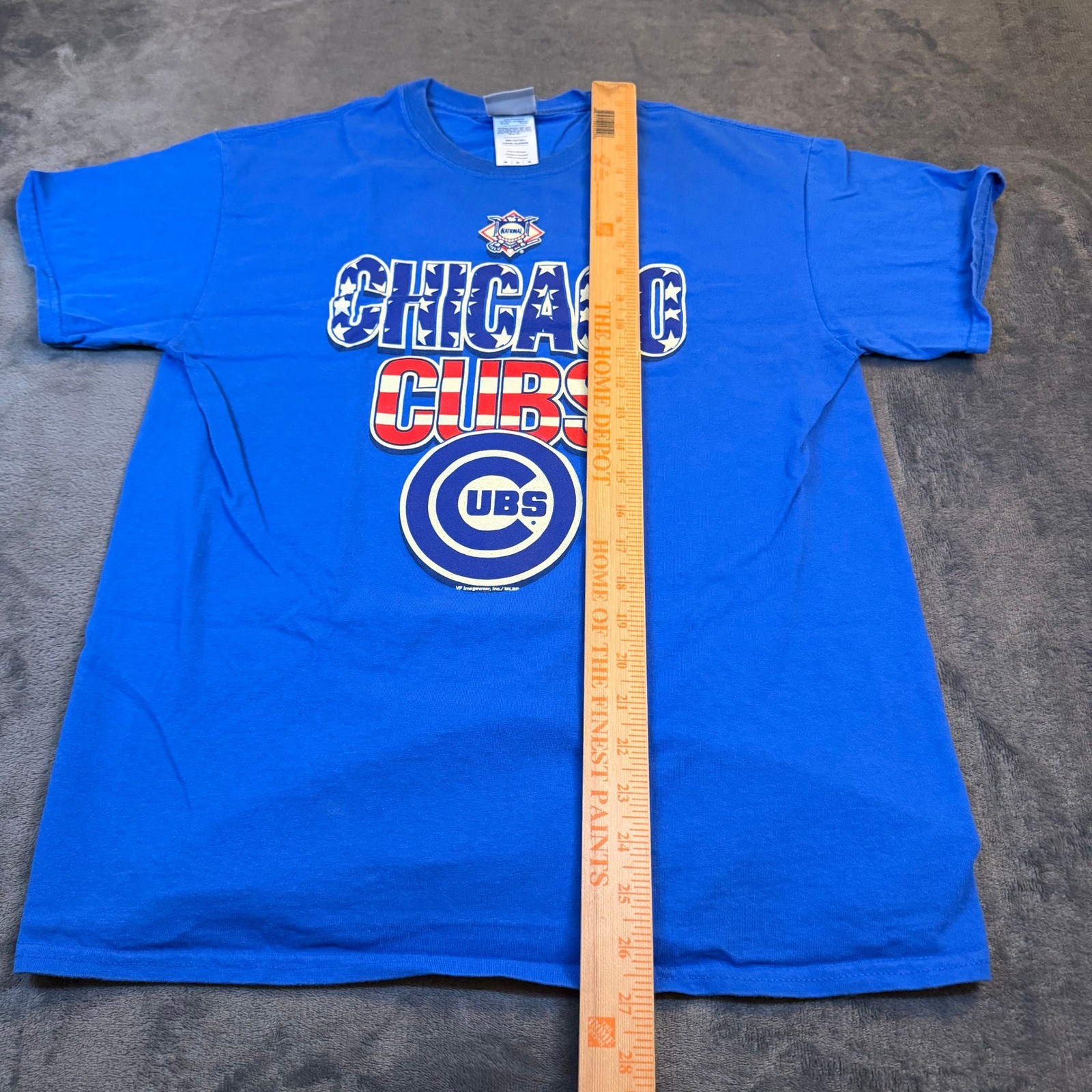MLB Chicago Cubs T Shirt Mens Medium Blue Stars and Stripes Graphic Tee