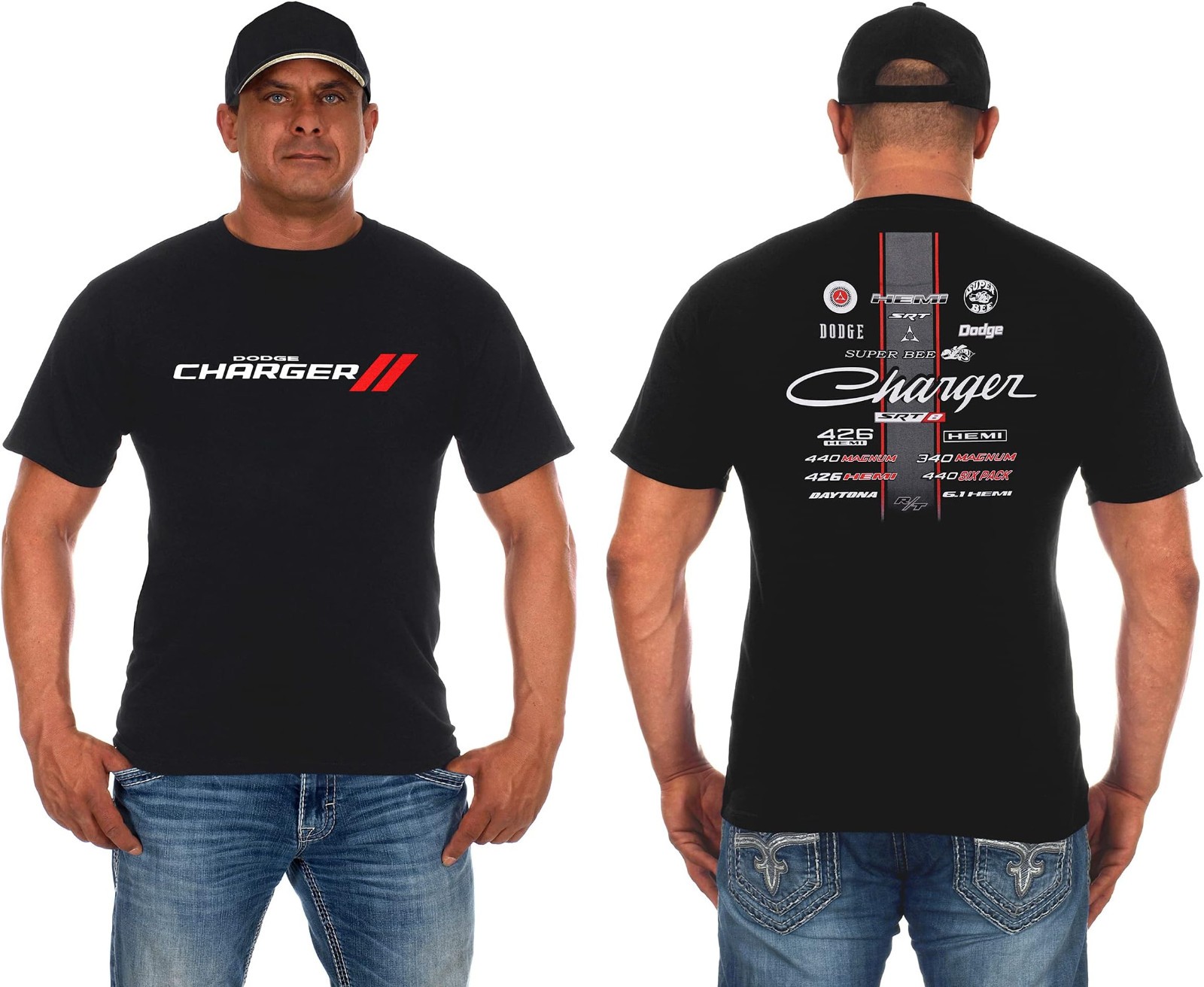 JH Design Men&rsquo;s Dodge Charger T-Shirt Short Sleeve Crew Neck Shirt