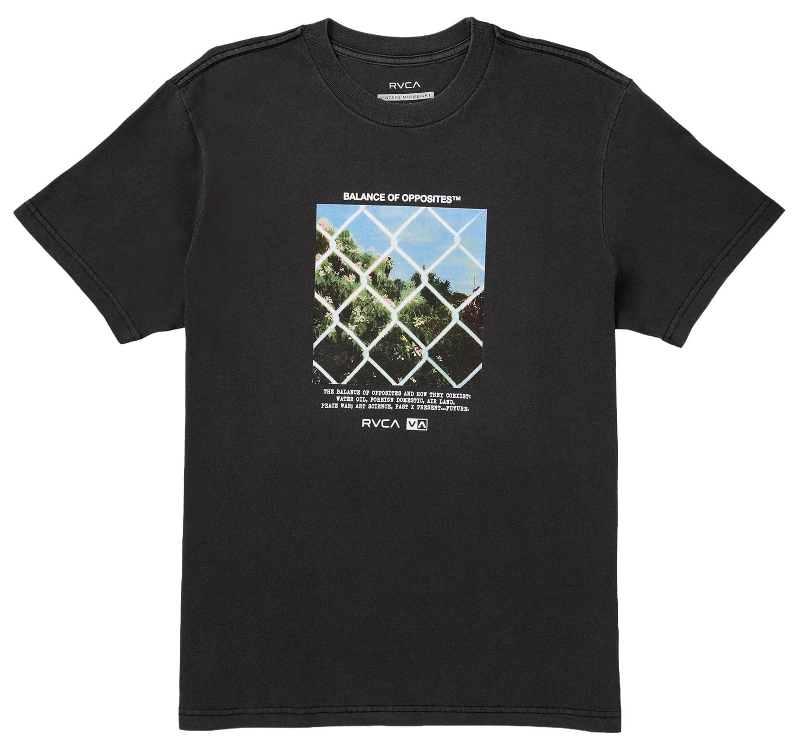 RVCA Thru View SS T-Shirt – Black – New